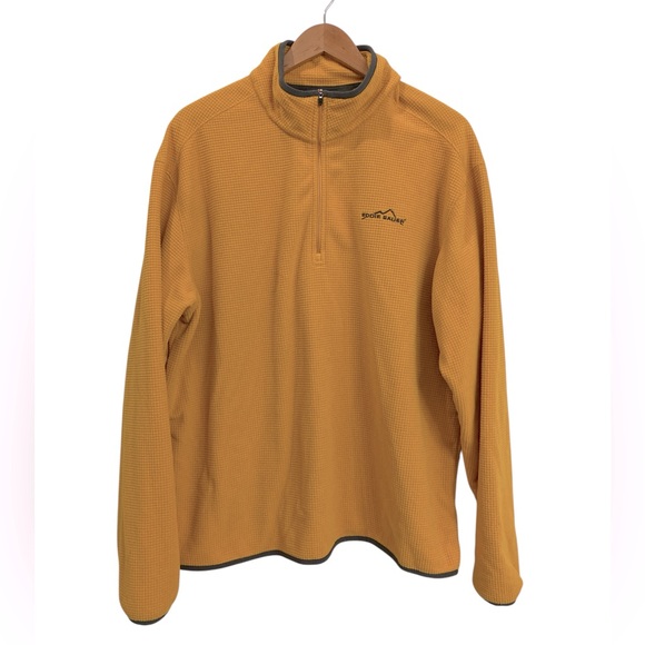 Eddie Bauer Men’s Mustard Yellow Quarter Zip Pullover Size XL - Picture 1 of 7